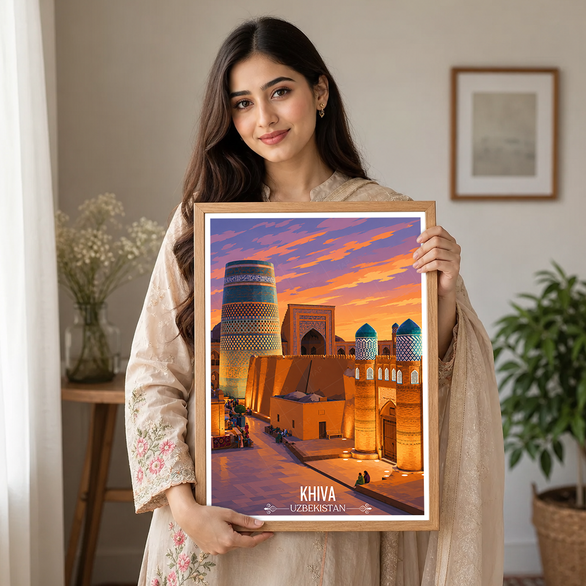 Khiva - Uzbekistan - Travel Poster Vintage Style Wall Art Print - Art Print - Travel Art Poster
