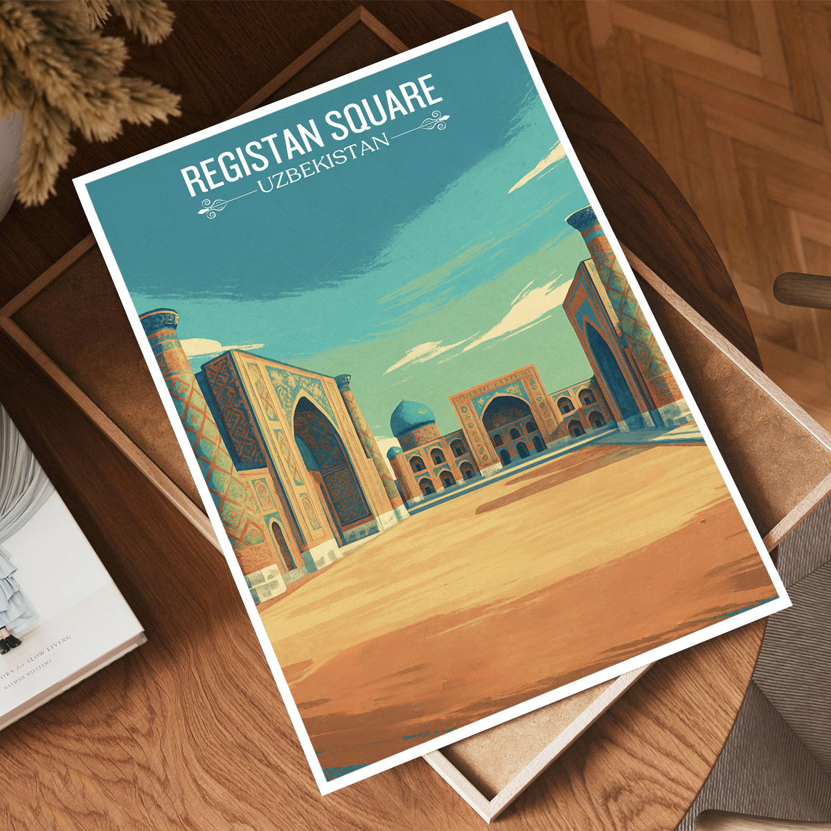 Registan Square - Uzbekistan - Travel Poster Vintage Style Wall Art Print - Art Print - Travel Art Poster
