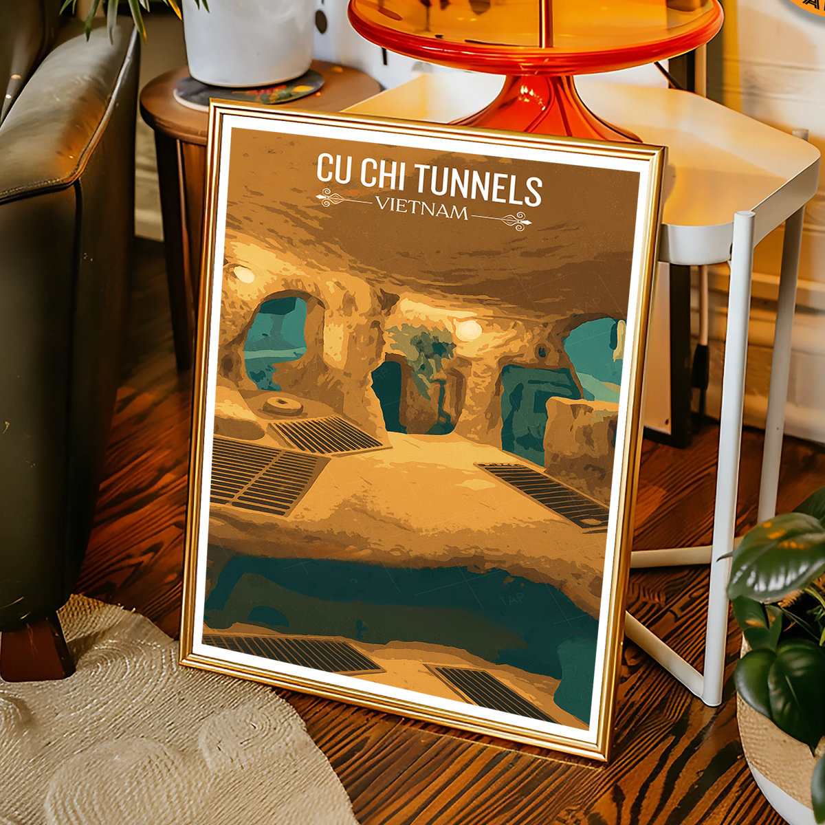 Cu Chi Tunnels - Vietnam - Travel Poster Vintage Style Wall Art Print - Art Print - Travel Art Poster