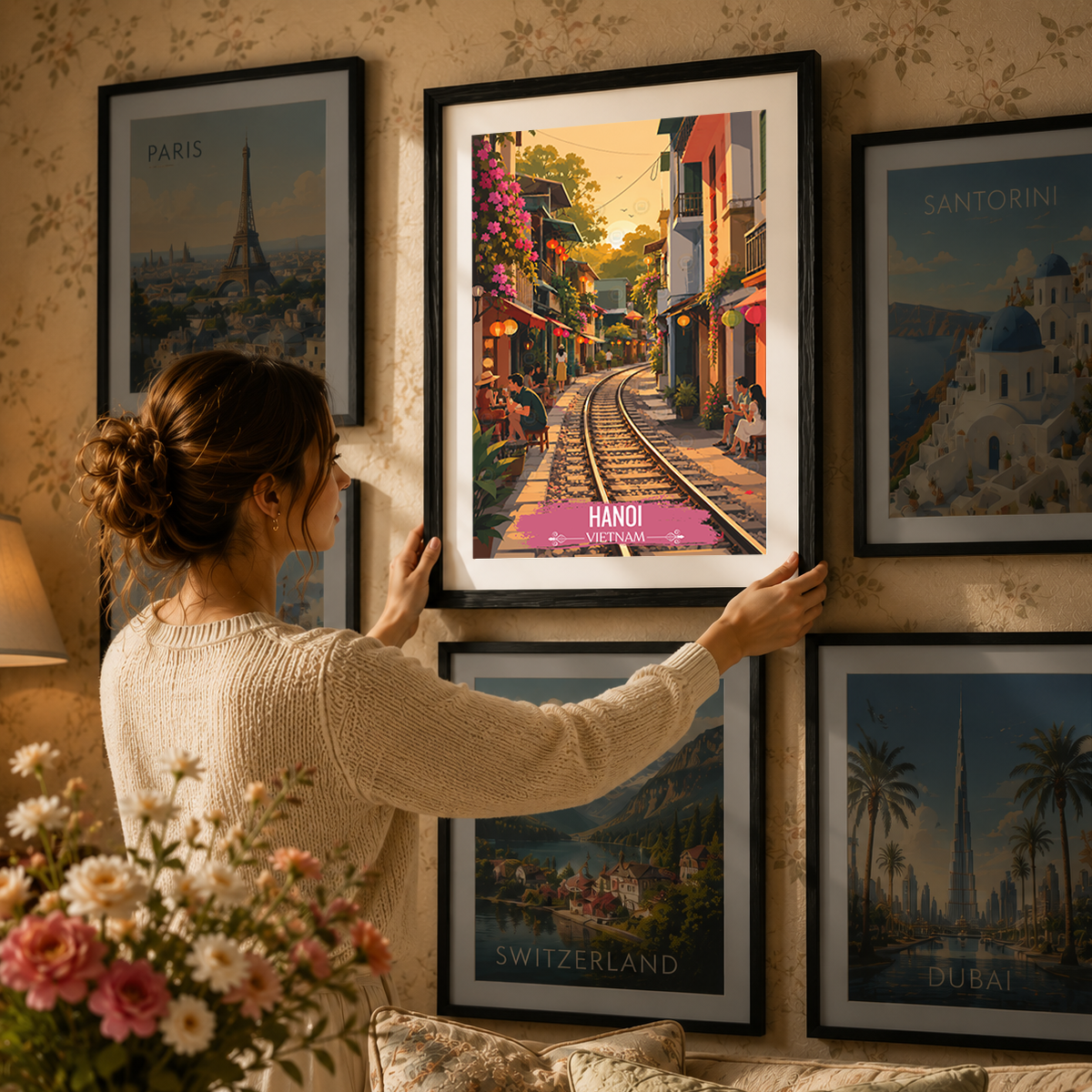 Hanoi - Vietnam - Travel Poster Vintage Style Wall Art Print - Art Print - Travel Art Poster