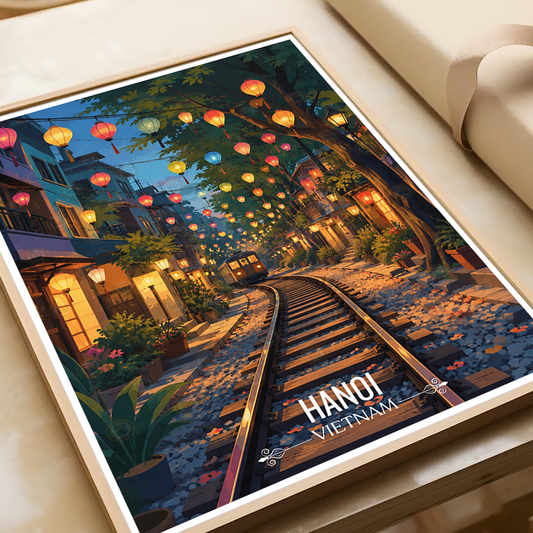 Hanoi - Vietnam - Travel Poster Vintage Style Wall Art Print - Art Print - Travel Art Poster