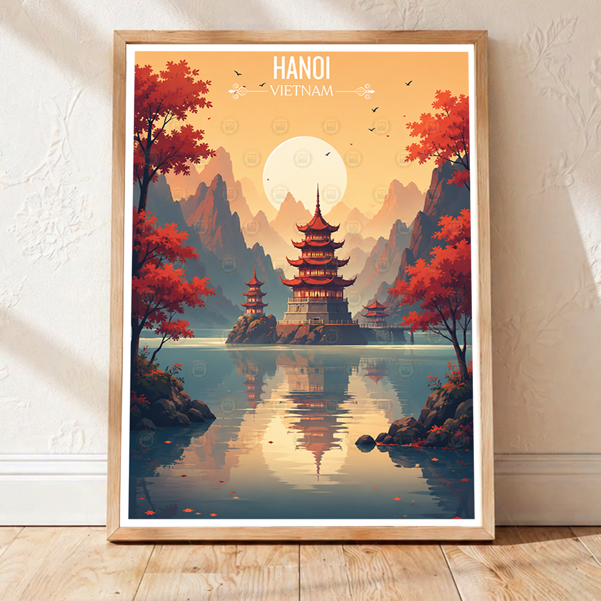 Hanoi - Vietnam - Travel Poster Vintage Style Wall Art Print - Art Print - Travel Art Poster