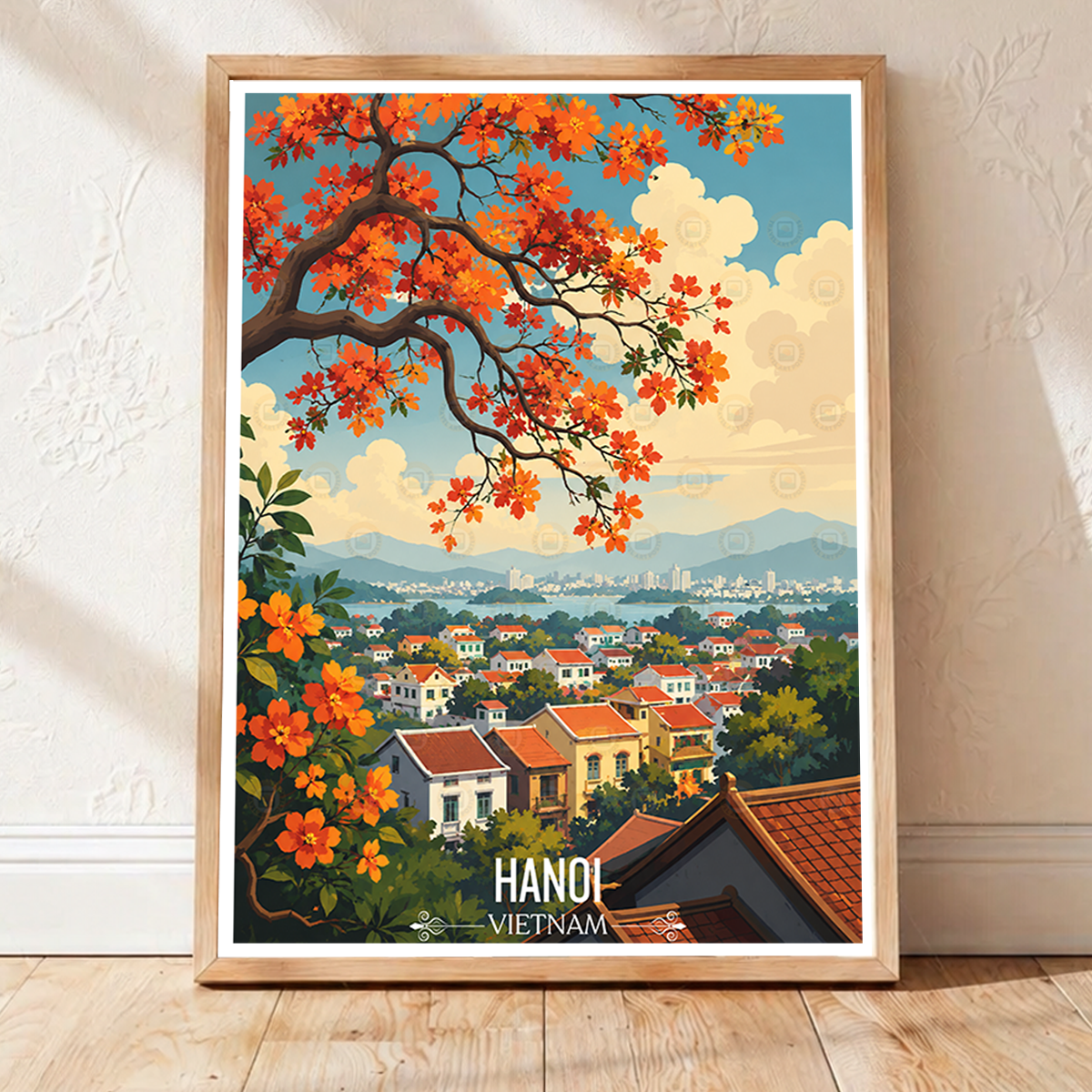 Hanoi - Vietnam - Travel Poster Vintage Style Wall Art Print - Art Print - Travel Art Poster