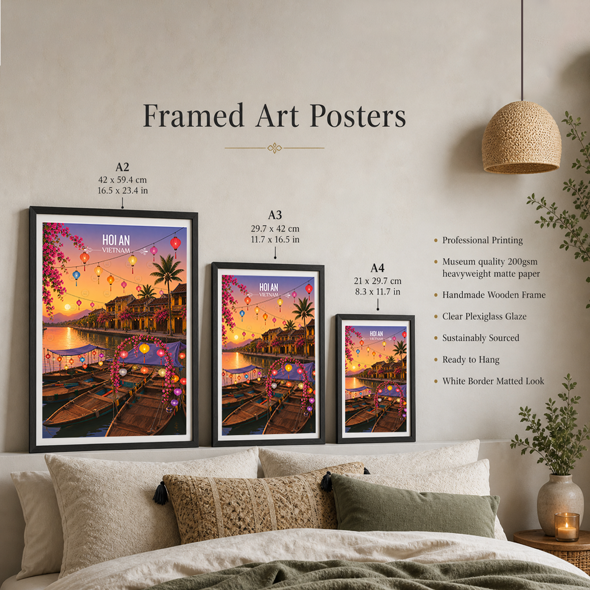 Hoi An - Vietnam - Travel Poster Vintage Style Wall Art Print - Art Print - Travel Art Poster