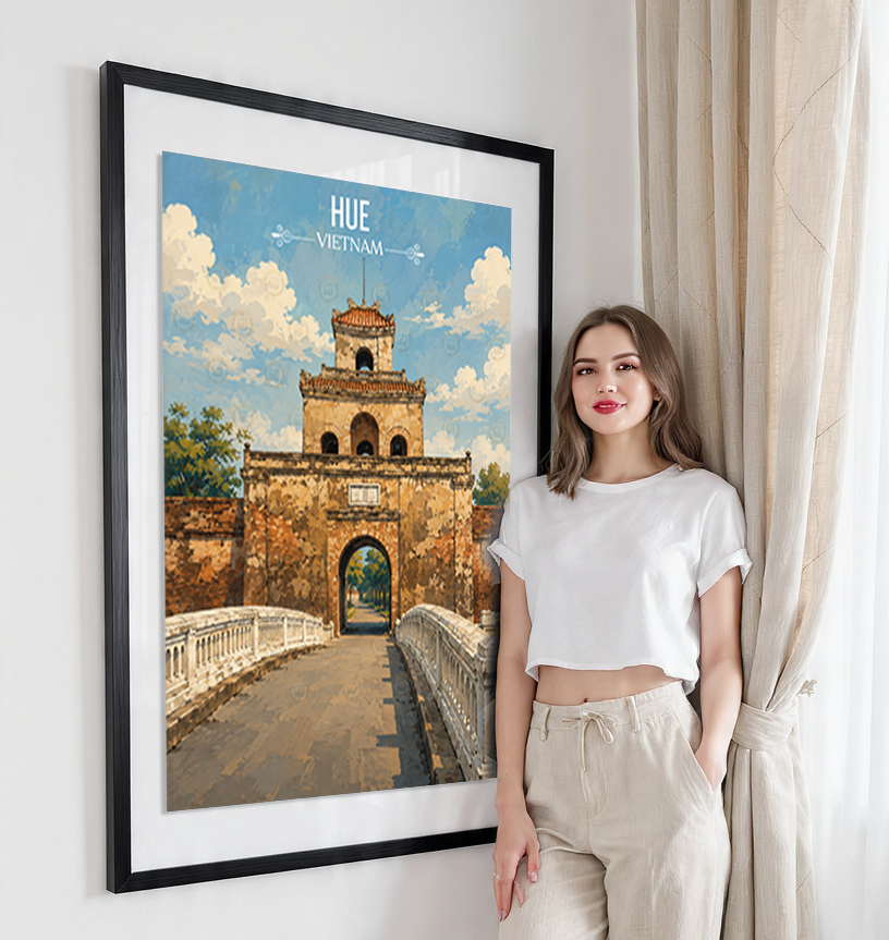Hue - Vietnam - Travel Poster Vintage Style Wall Art Print - Art Print - Travel Art Poster