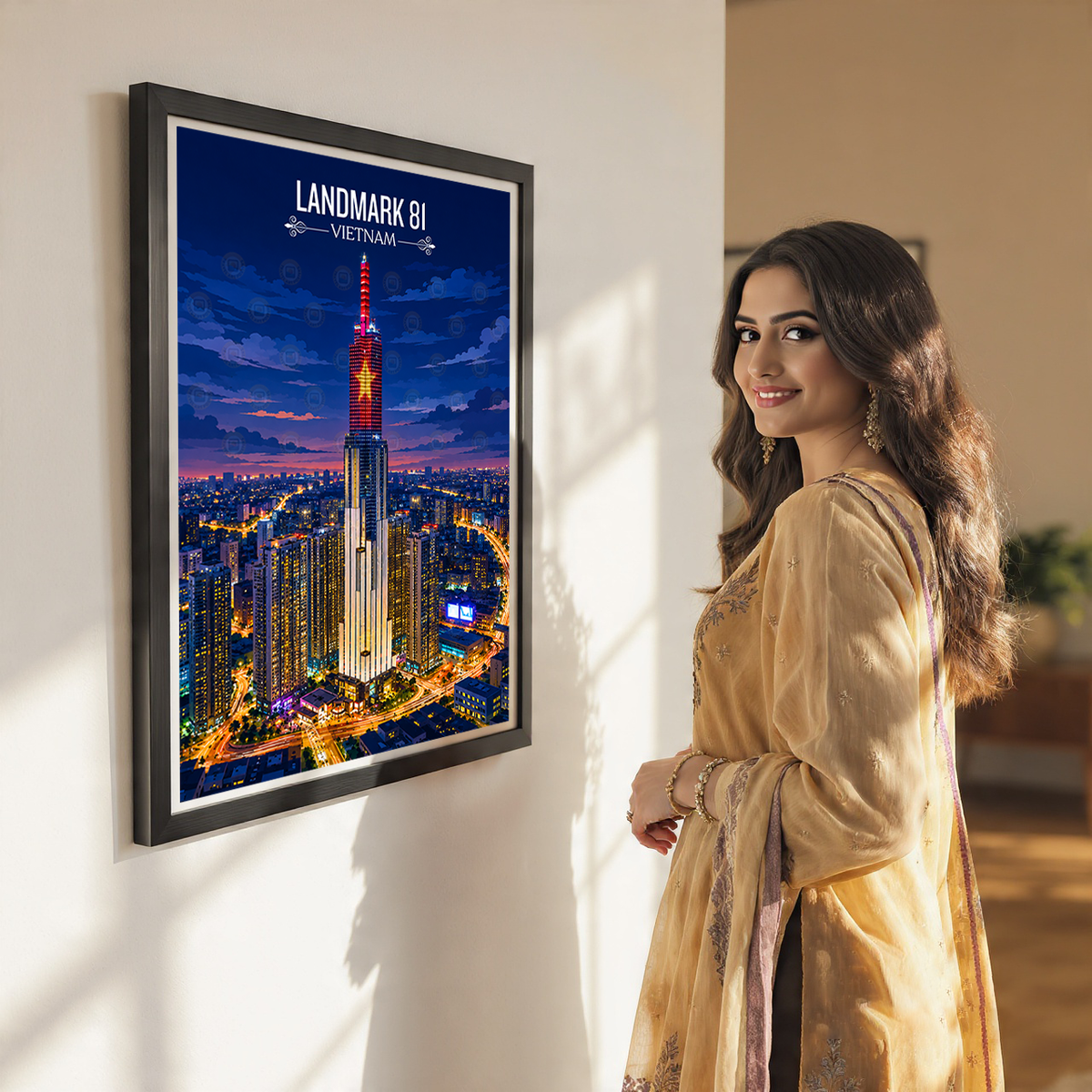 Landmark 81 - Vietnam - Travel Poster Vintage Style Wall Art Print - Art Print - Travel Art Poster