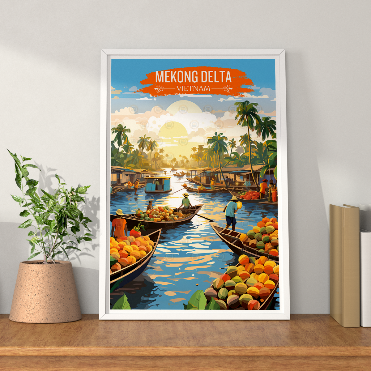 Mekong Delta - Vietnam - Travel Poster Vintage Style Wall Art Print - Art Print - Travel Art Poster