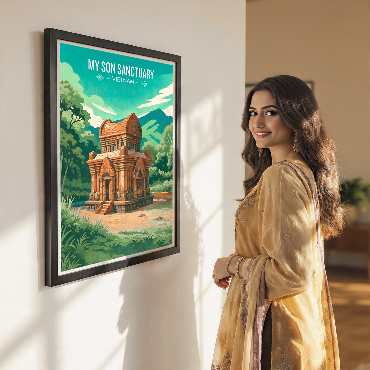 My Son Sactuary - Vietnam - Travel Poster Vintage Style Wall Art Print - Art Print - Travel Art Poster