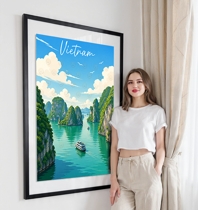 Vietnam - Travel Poster Vintage Style Wall Art Print - Art Print - Travel Art Poster
