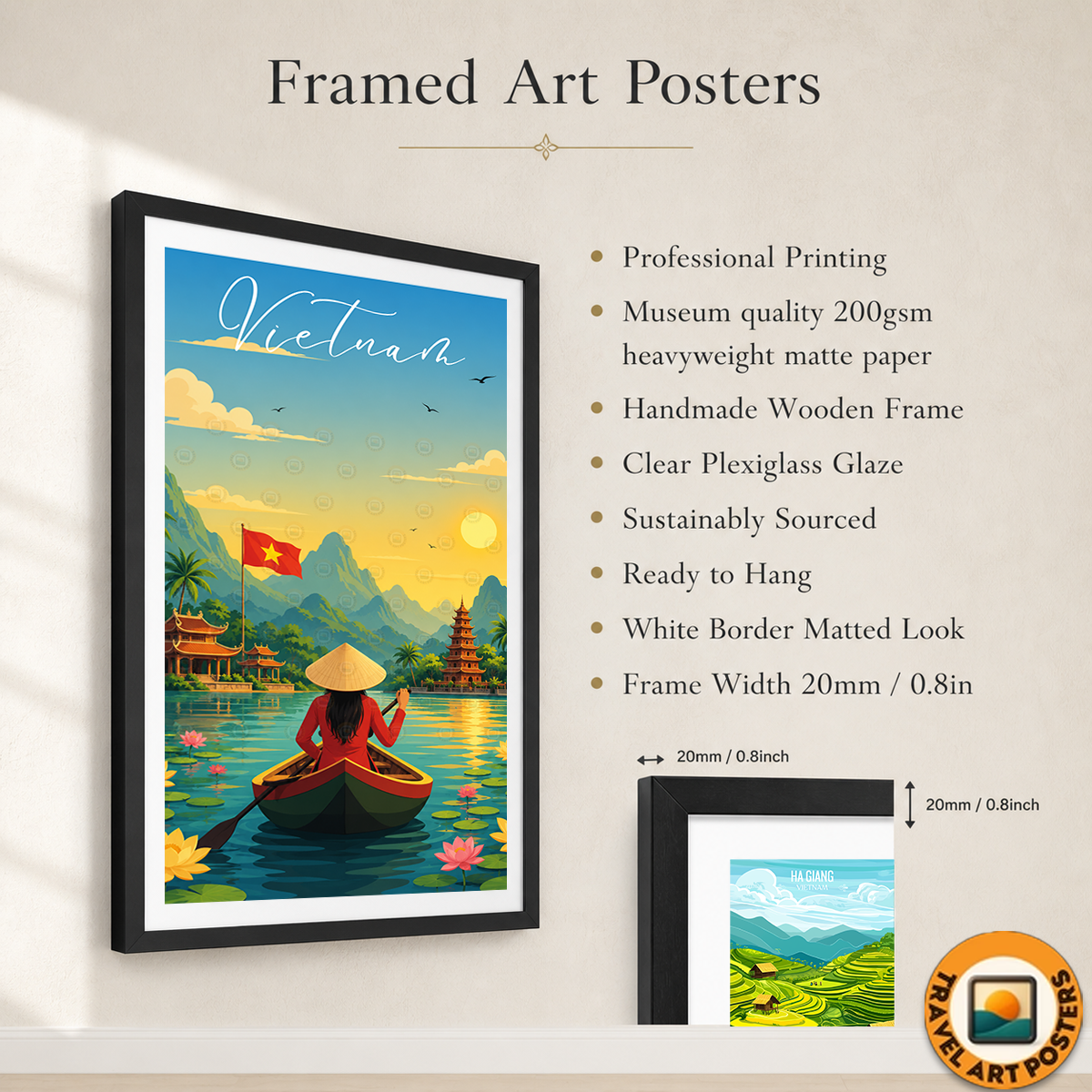 Vietnam - Travel Poster Vintage Style Wall Art Print - Art Print - Travel Art Poster