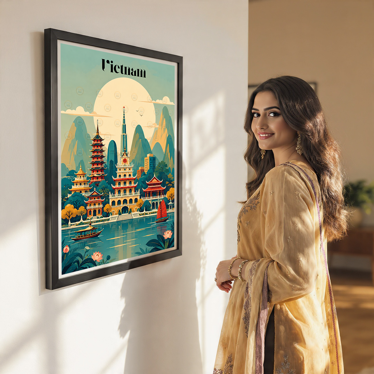 Vietnam - Travel Poster Vintage Style Wall Art Print - Art Print - Travel Art Poster