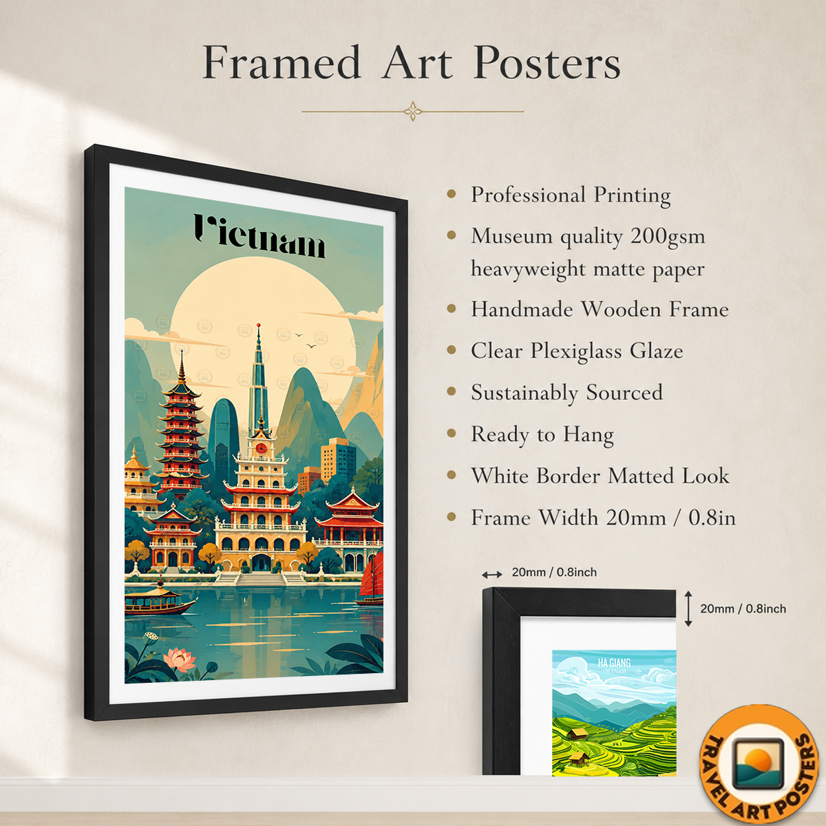 Vietnam - Travel Poster Vintage Style Wall Art Print - Art Print - Travel Art Poster