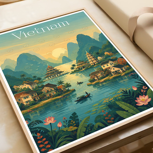 Vietnam - Travel Poster Vintage Style Wall Art Print - Art Print - Travel Art Poster