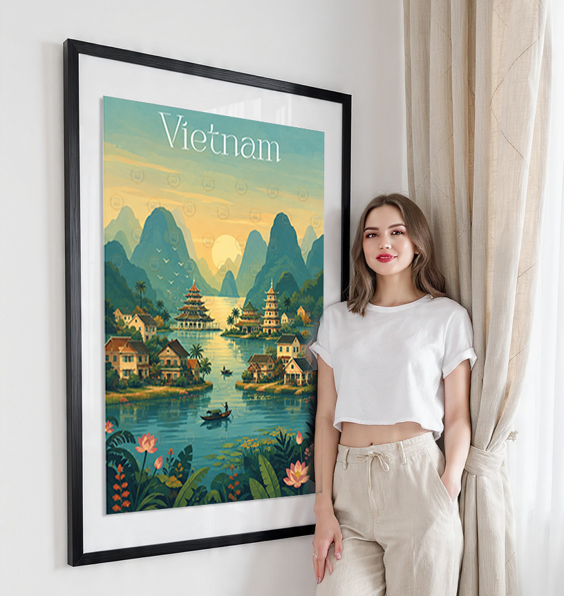 Vietnam - Travel Poster Vintage Style Wall Art Print - Art Print - Travel Art Poster