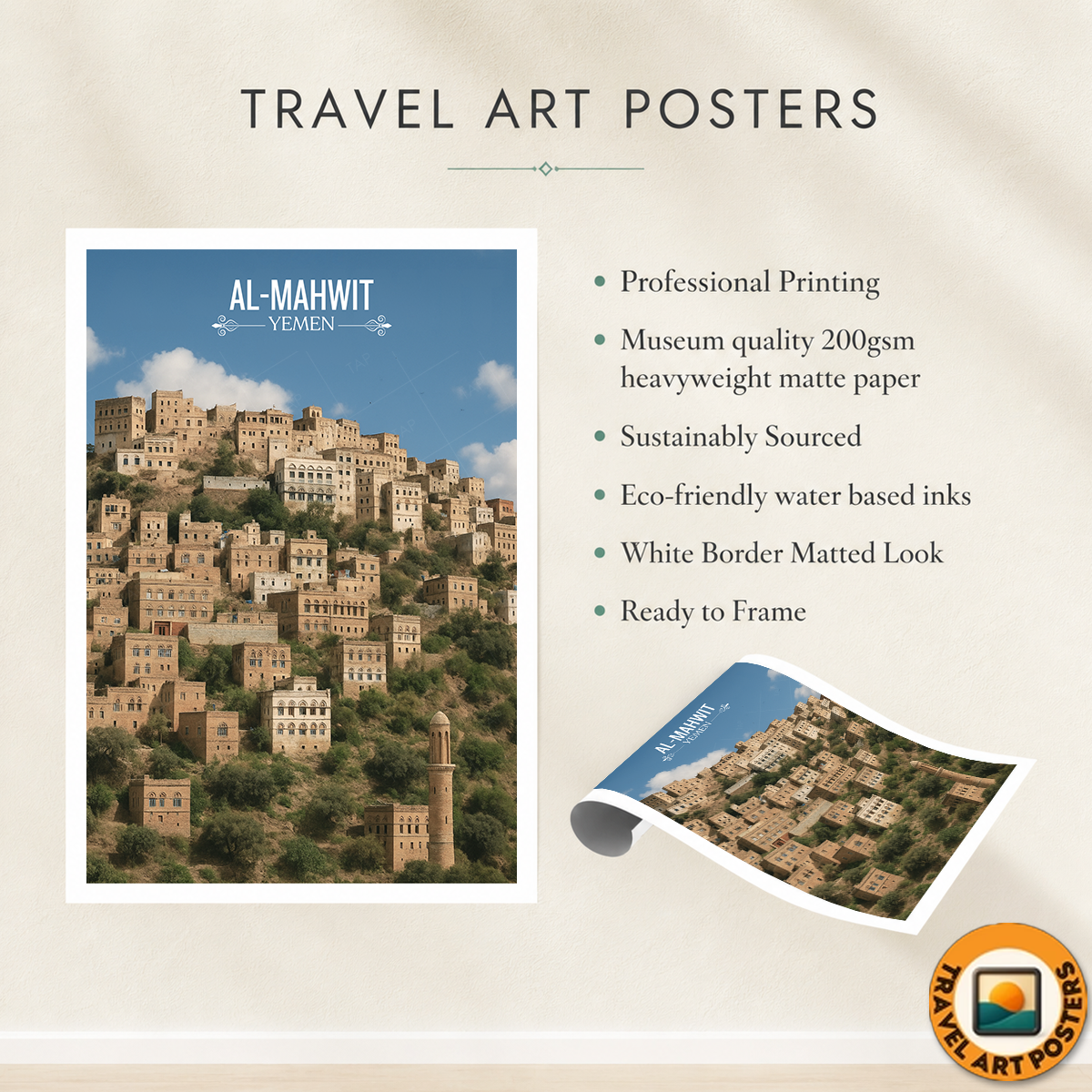 Al-Mahwit Mountains - Yemen - Travel Wall Art Print - Art Print - Travel Art Poster