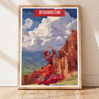 Traditional Afghan Dancing Lady - Afghan Dress - Travel Wall Art Print - - Travel Art Poster