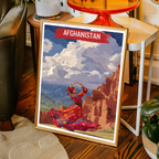 Traditional Afghan Dancing Lady - Afghan Dress - Travel Wall Art Print - - Travel Art Poster