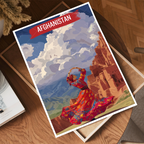 Traditional Afghan Dancing Lady - Afghan Dress - Travel Wall Art Print - - Travel Art Poster