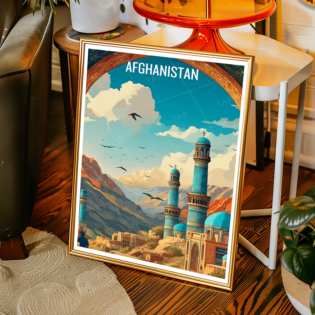 Afghan City Building and Culture - Afghanistan - Travel Wall Art Print - Art Print - Travel Art Poster