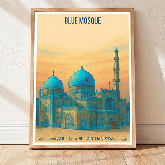 Blue Mosque - Mazar-e-Sharif - Afghanistan - Travel Wall Art Print - Art Print - Travel Art Poster