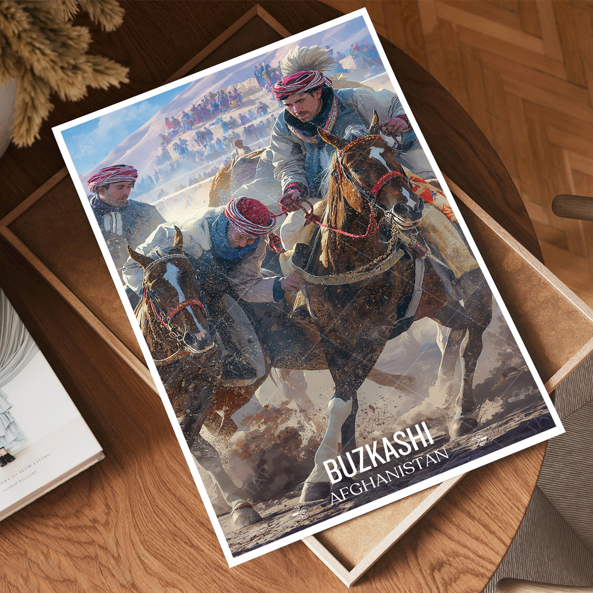 Buzkashi - Tradition Hunting Horse Race Sport - Afghanistan - Travel Wall Art Print - Art Print - Travel Art Poster