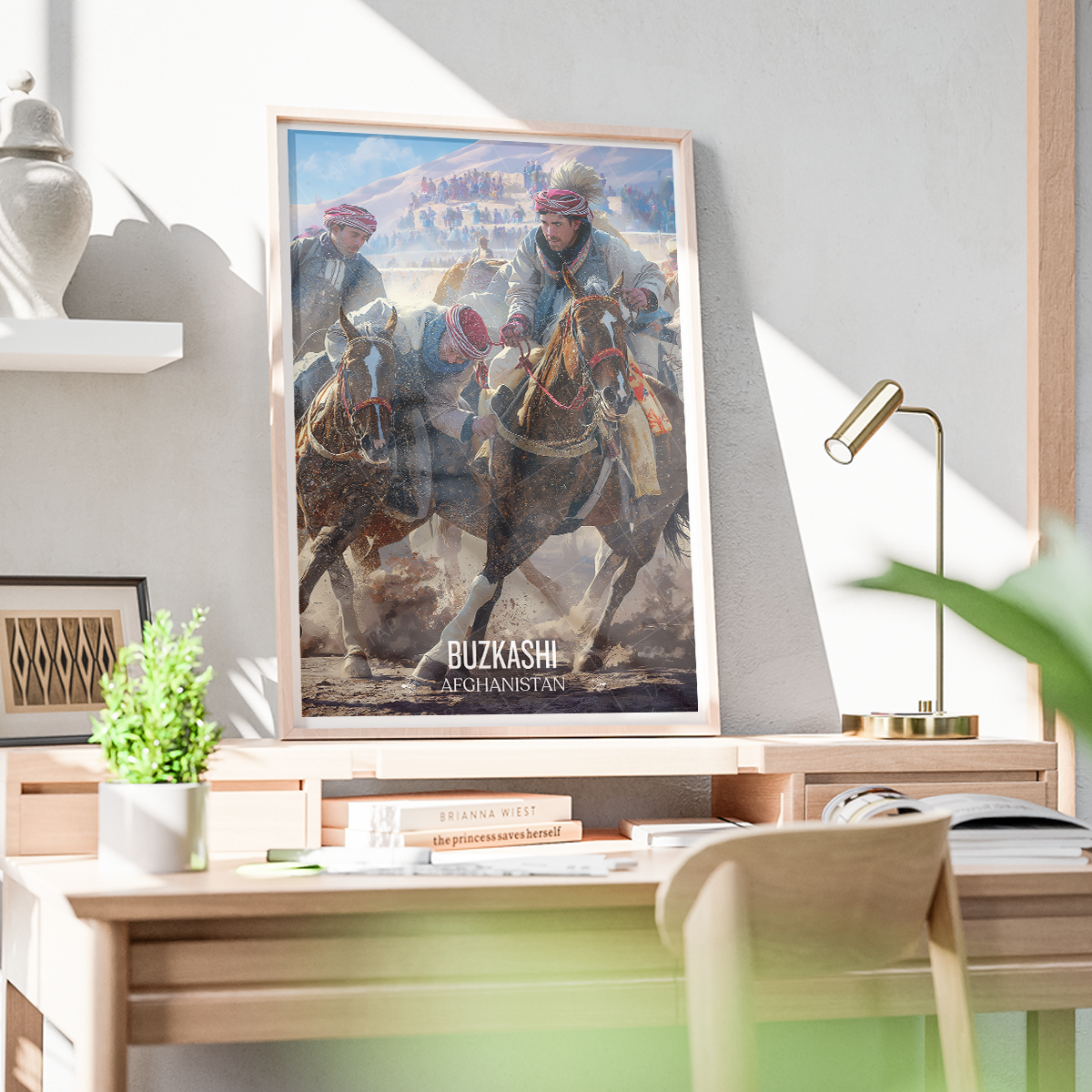Buzkashi - Tradition Hunting Horse Race Sport - Afghanistan - Travel Wall Art Print - Art Print - Travel Art Poster