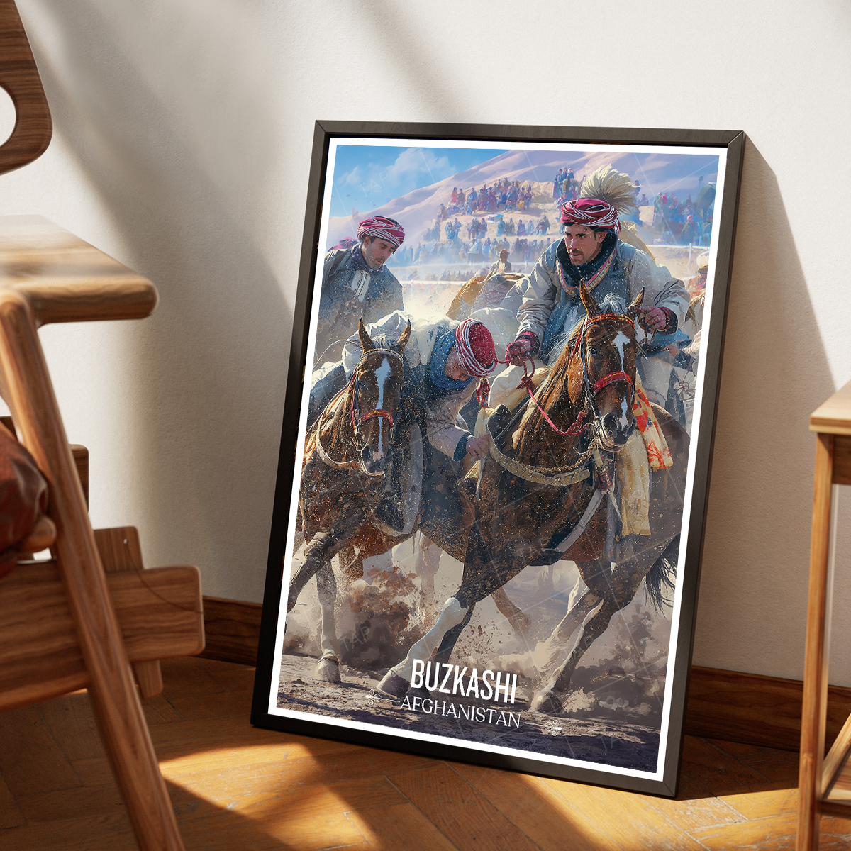 Buzkashi - Tradition Hunting Horse Race Sport - Afghanistan - Travel Wall Art Print - Art Print - Travel Art Poster