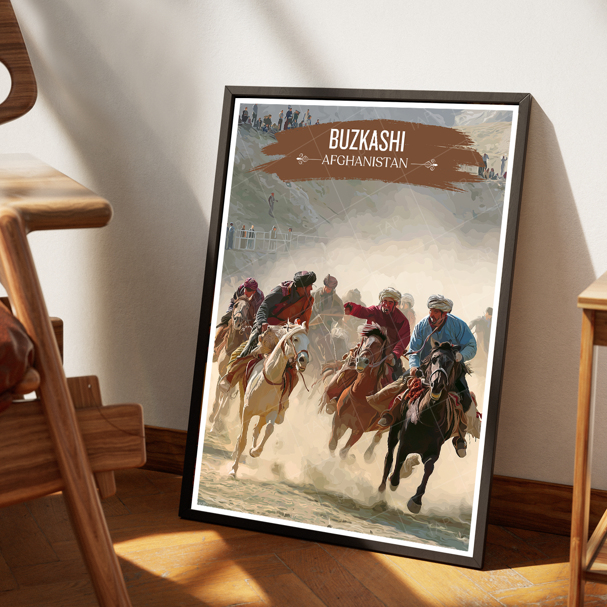 Buzkashi - Tradition Horse Race Lamb Snatching - Afghanistan - Travel Wall Art Print - Art Print - Travel Art Poster