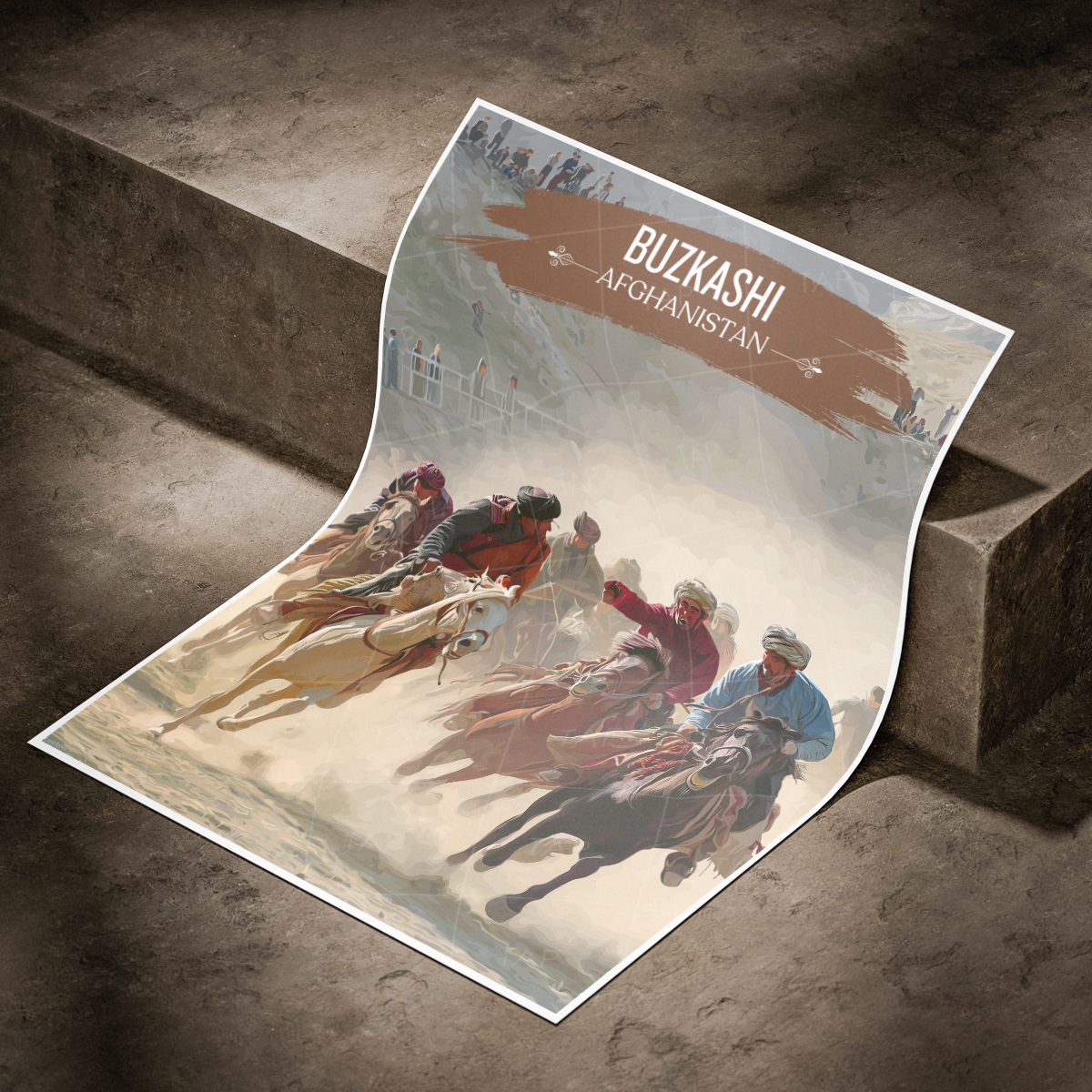 Buzkashi - Tradition Horse Race Lamb Snatching - Afghanistan - Travel Wall Art Print - Art Print - Travel Art Poster