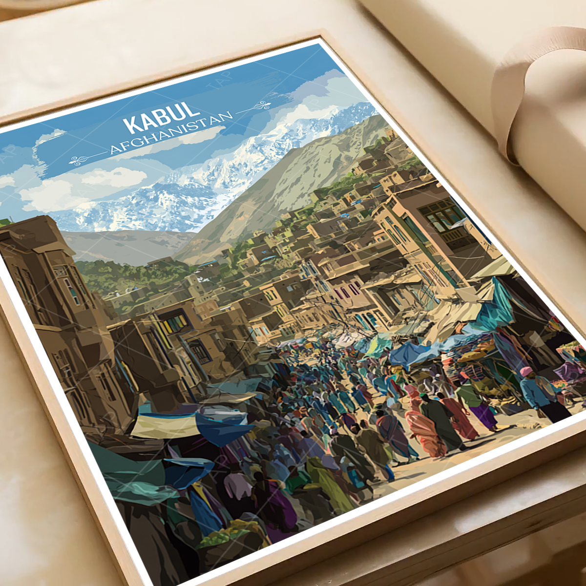 Kabul City - Main Bazar Market - Afghanistan - Travel Wall Art Print - Art Print - Travel Art Poster