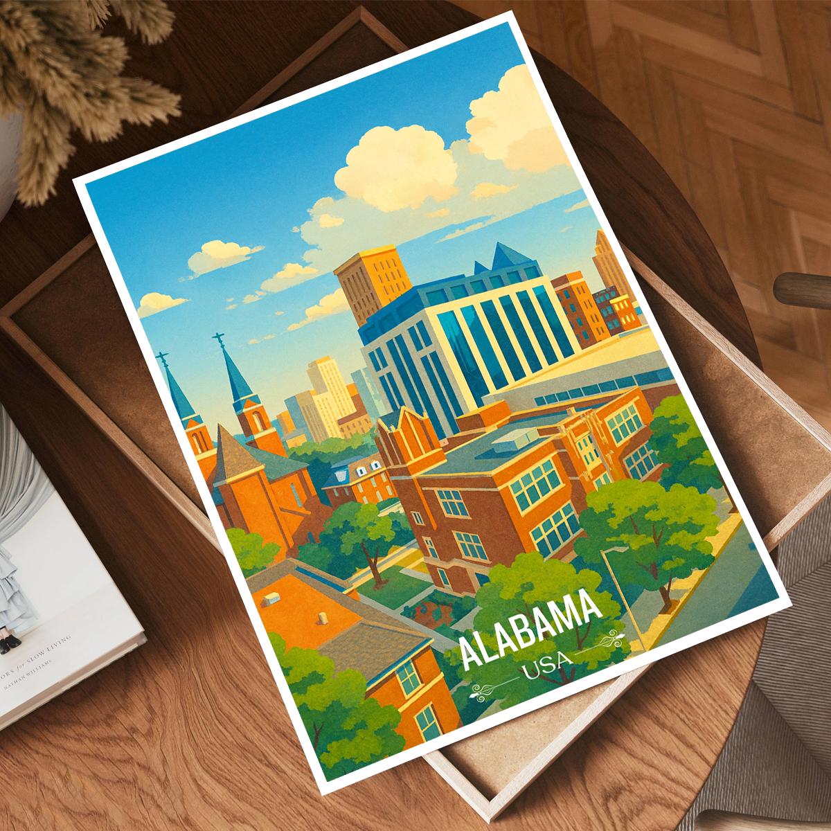 Alabama USA - Travel Wall Art Deco Poster Print