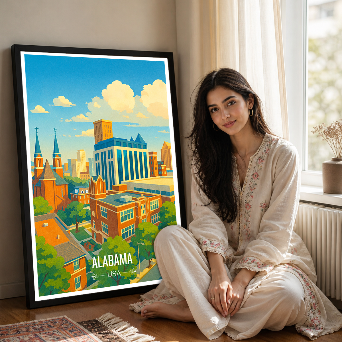 Alabama USA - Travel Wall Art Deco Poster Print