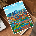 Birmingham - Alabama USA - Travel Wall Art Deco Poster Print