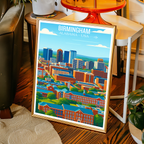 Birmingham - Alabama USA - Travel Wall Art Deco Poster Print