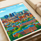 Birmingham - Alabama USA - Travel Wall Art Deco Poster Print