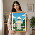 Capitol - Alabama USA - Travel Wall Art Deco Poster Print