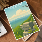 Cheaha Mountain - Alabama USA - Travel Wall Art Deco Poster Print