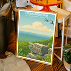 Cheaha Mountain - Alabama USA - Travel Wall Art Deco Poster Print