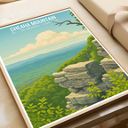 Cheaha Mountain - Alabama USA - Travel Wall Art Deco Poster Print