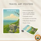 Cheaha Mountain - Alabama USA - Travel Wall Art Deco Poster Print