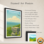 Cheaha Mountain - Alabama USA - Travel Wall Art Deco Poster Print