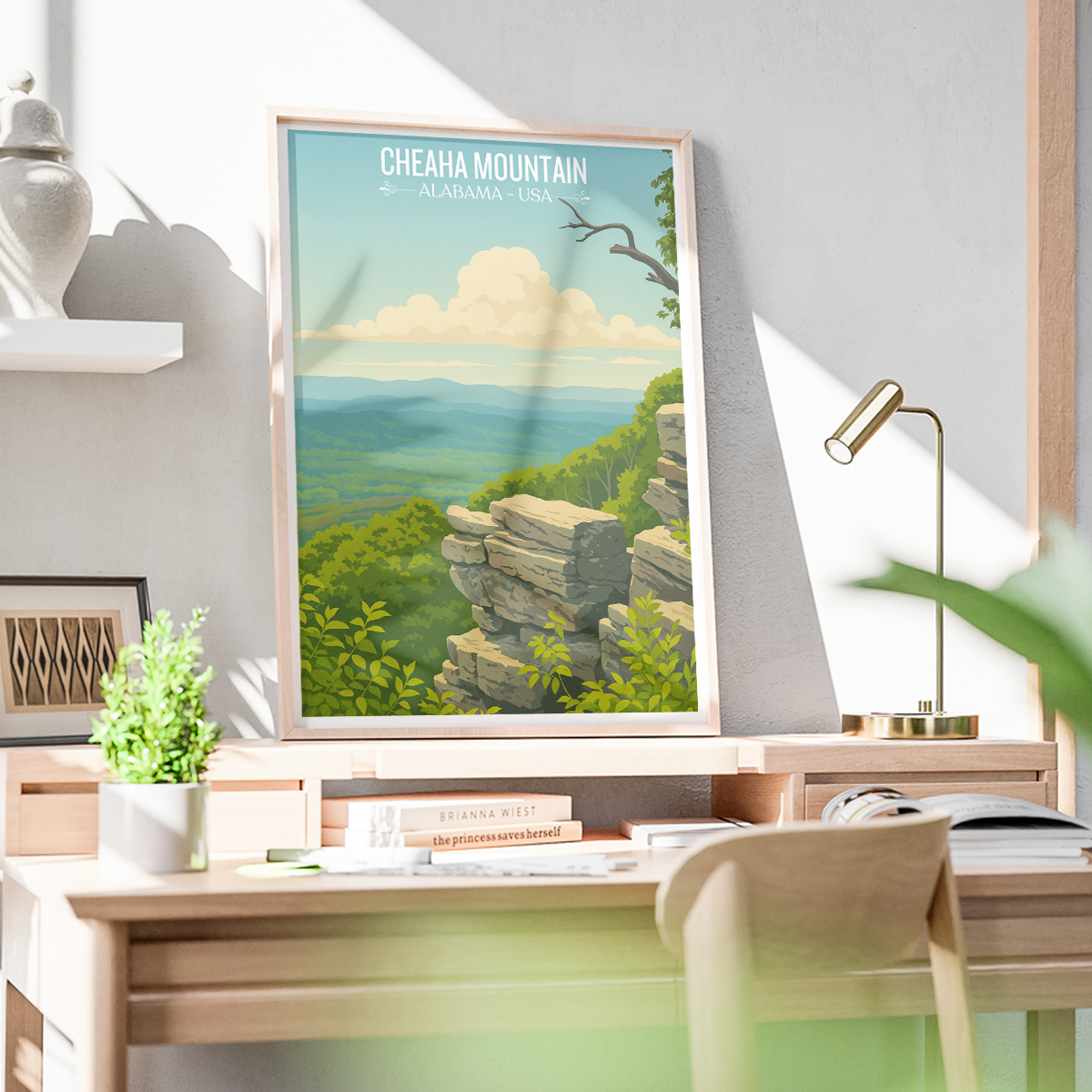 Cheaha Mountain - Alabama USA - Travel Wall Art Deco Poster Print