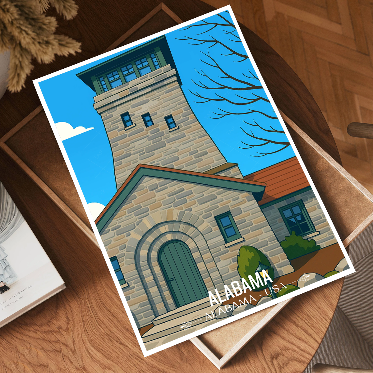 Cheaha National Park - Alabama USA - Travel Wall Art Deco Poster Print