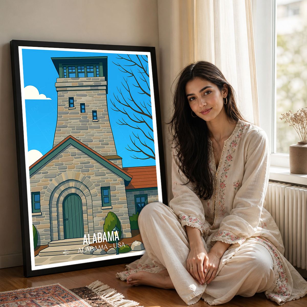Cheaha National Park - Alabama USA - Travel Wall Art Deco Poster Print