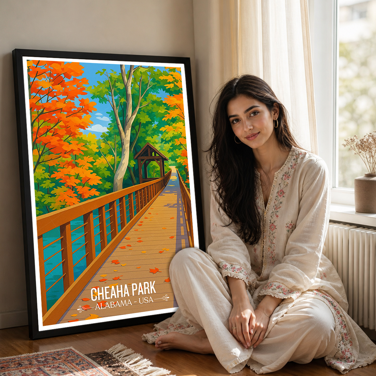 Cheaha Park - Alabama USA - Travel Wall Art Deco Poster Print