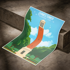 Chimes Tower - Alabama USA - Travel Wall Art Deco Poster Print