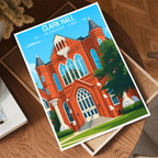 Clark Hall - Alabama USA - Travel Wall Art Deco Poster Print