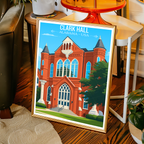Clark Hall - Alabama USA - Travel Wall Art Deco Poster Print