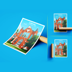 Clark Hall - Alabama USA - Travel Wall Art Deco Poster Print