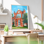 Clark Hall - Alabama USA - Travel Wall Art Deco Poster Print